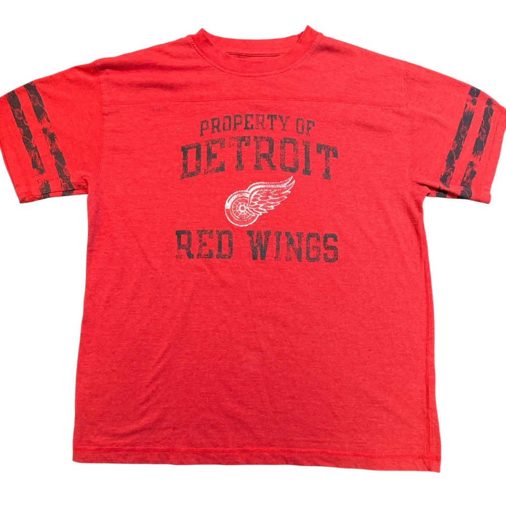 Detroit Red Wings T-Shirt Mens Large Red Graphic Hockey Tee L Official NHL